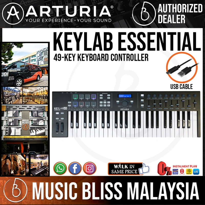 Arturia KeyLab Essential 49 49-key Keyboard Controller - Black
