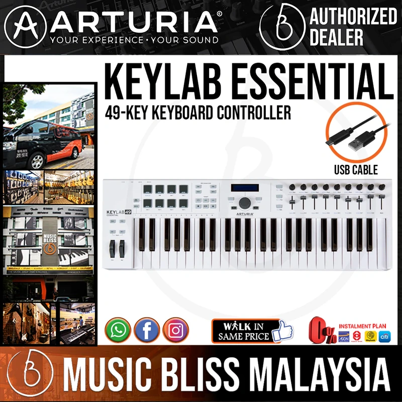 Arturia KeyLab Essential 49 49-key Keyboard Controller - White