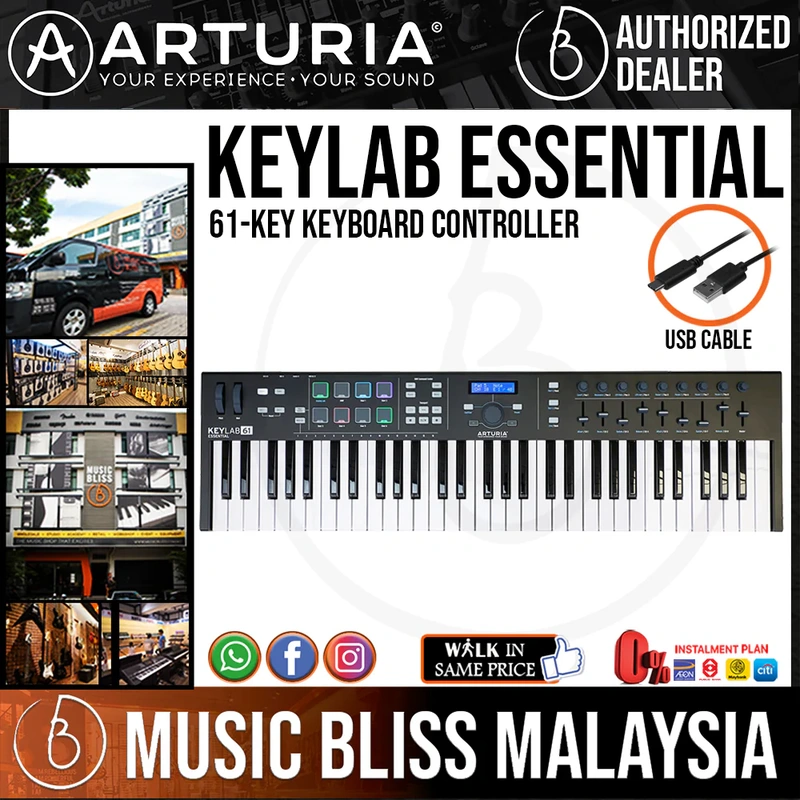 Arturia KeyLab Essential 61 Keyboard Controller - Black
