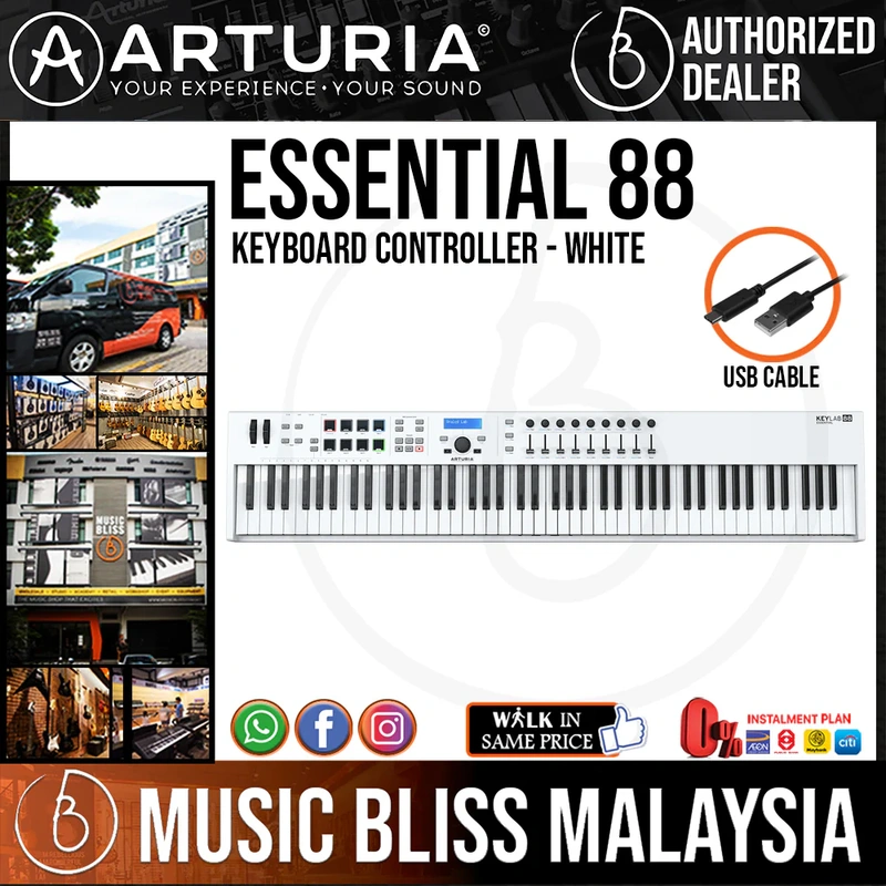 Arturia KeyLab Essential 88 88-key Keyboard Controller - White