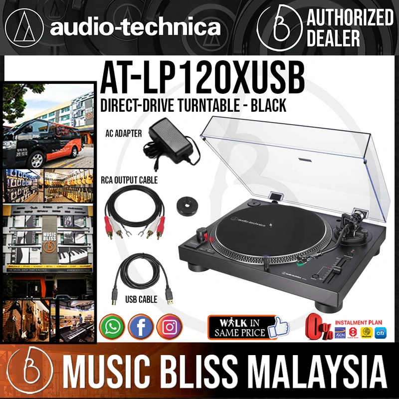 Audio Technica AT-LP120XUSB Direct Drive Turntable with USB - Black
