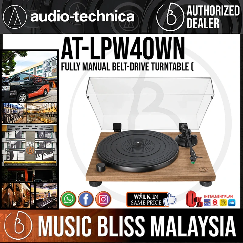 Audio Technica AT-LPW40WN Fully Manual Belt-Drive Turntable