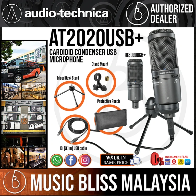 Audio Technica AT2020USB+ Cardioid Condenser USB Microphone