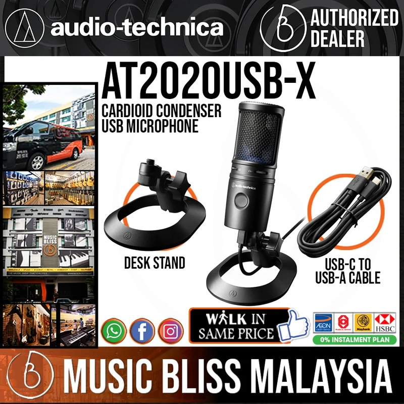 Audio Technica AT2020USB-X Cardioid Condenser USB Microphone