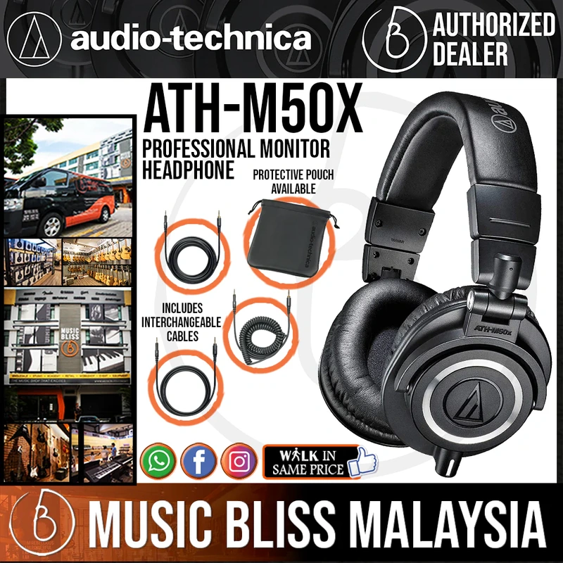 Audio Technica ATH-M50x Professional Monitor Headphone Black