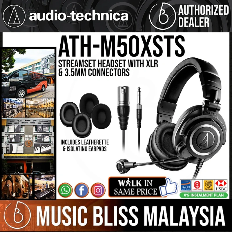 Audio Technica ATH-M50xSTS (XLR Version) StreamSet Streaming Headset