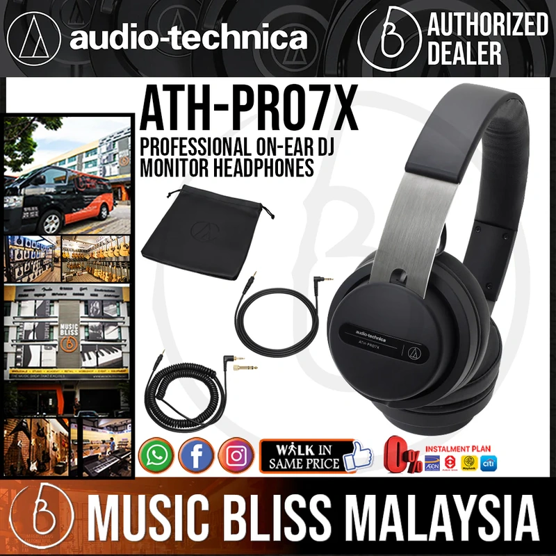 Audio Technica ATH-PRO7x Professional On-Ear DJ Monitor Headphones