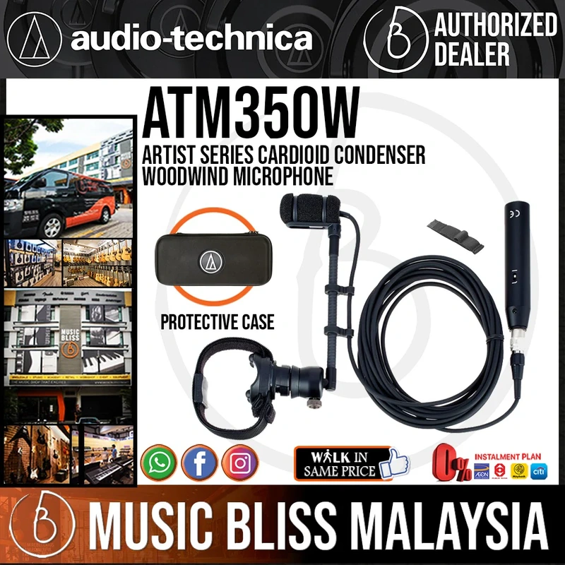 Audio Technica ATM350W Cardioid Condenser Woodwind Microphone