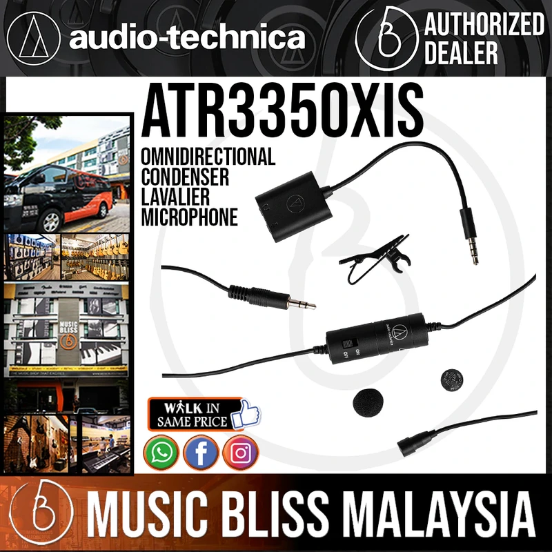 Audio Technica ATR3350xiS Omnidirectional Condenser Lavalier Microphone