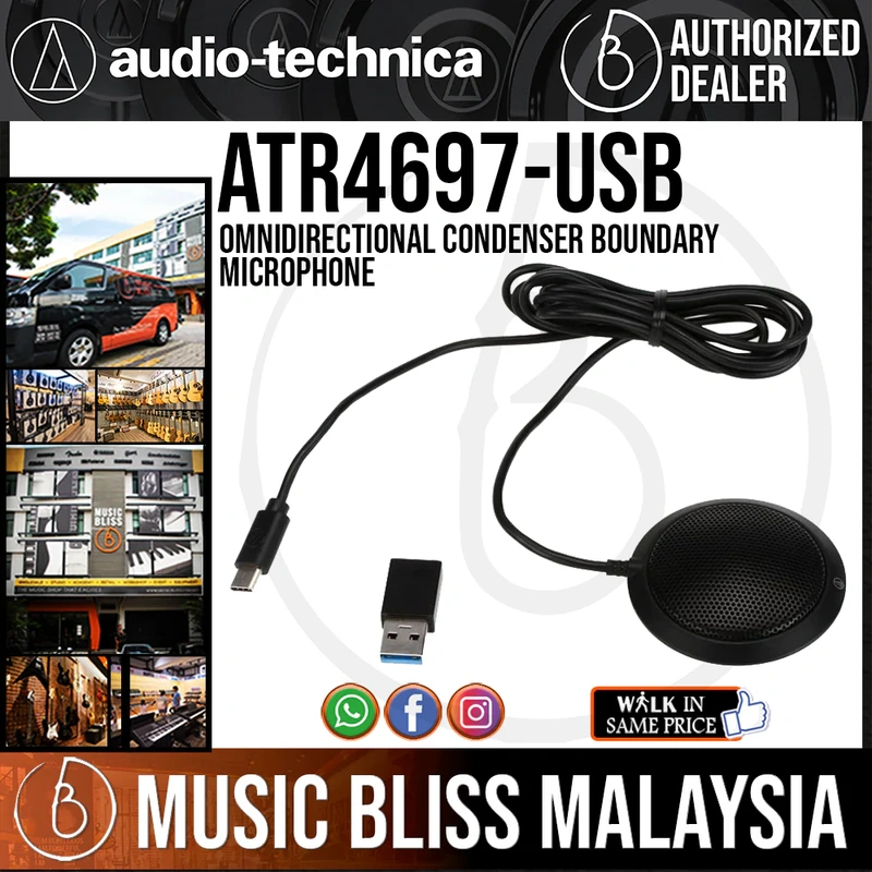Audio Technica ATR4697-USB Omnidirectional Condenser Boundary Microphone