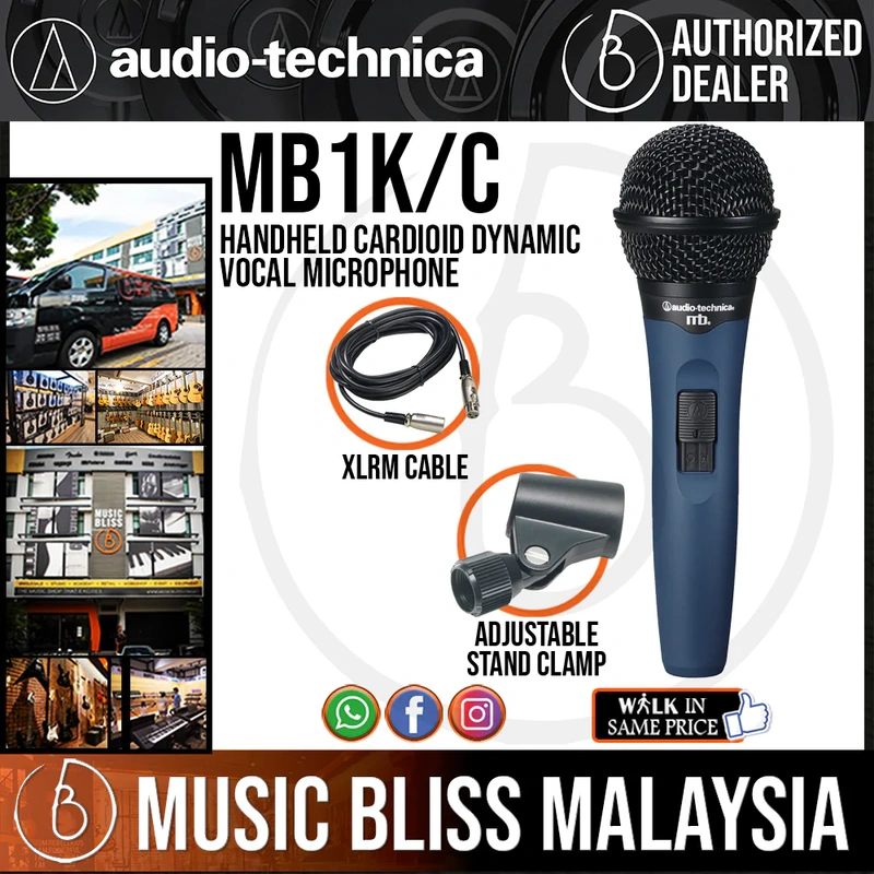 Audio Technica MB1k/c Handheld Cardioid Dynamic Vocal Microphone with Cable