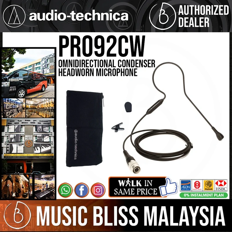 Audio Technica PRO92cW Omnidirectional Headworn Condenser Microphone (Audio-Technica)
