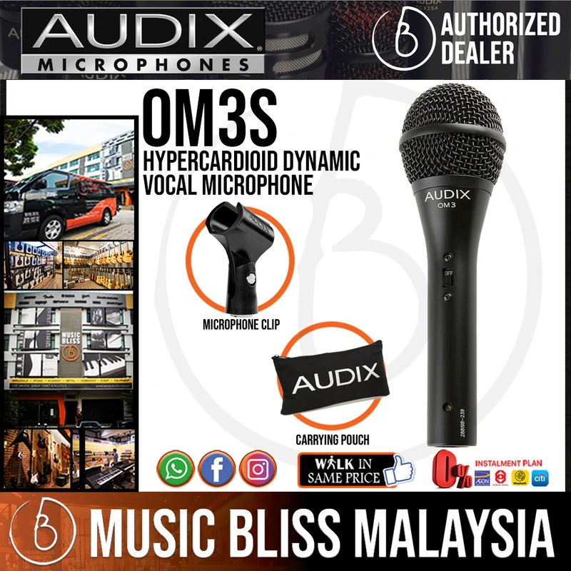 Audix OM3s Hypercardioid Dynamic Vocal Microphone