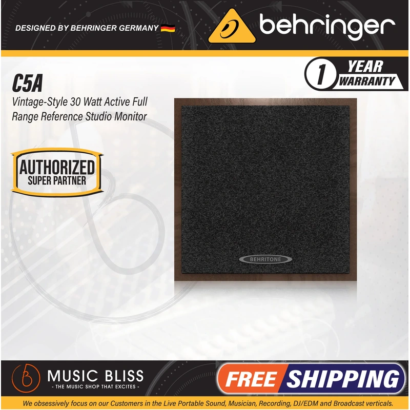 Auratone C5A Vintage-Style 30 Watt Active Full Range Reference Studio Monitor