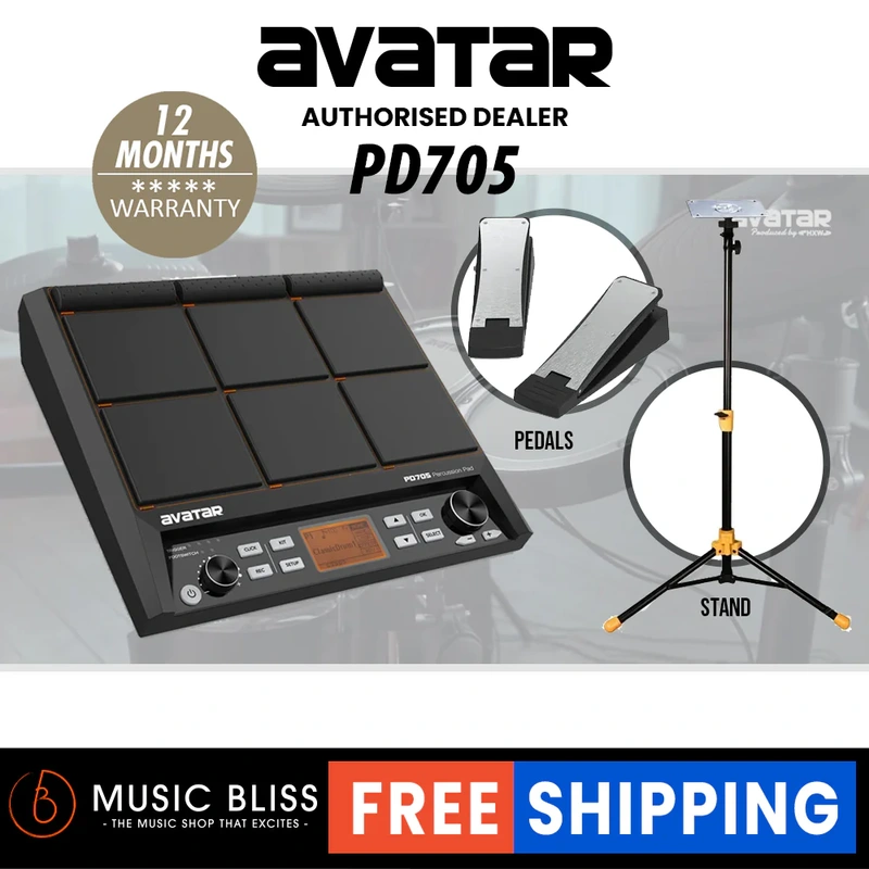 Avatar PD705 Electronic Percussion Pad with Pedals & Stand