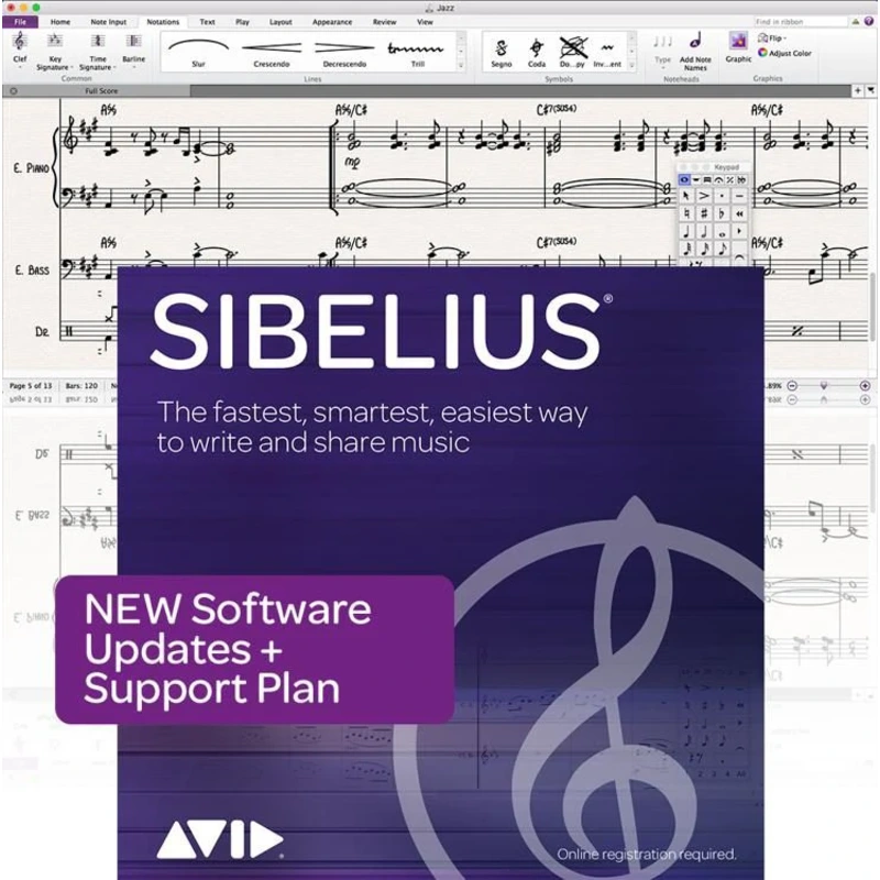 Avid 1-Year Software Updates + Support RENEWAL for Sibelius Perpetual License
