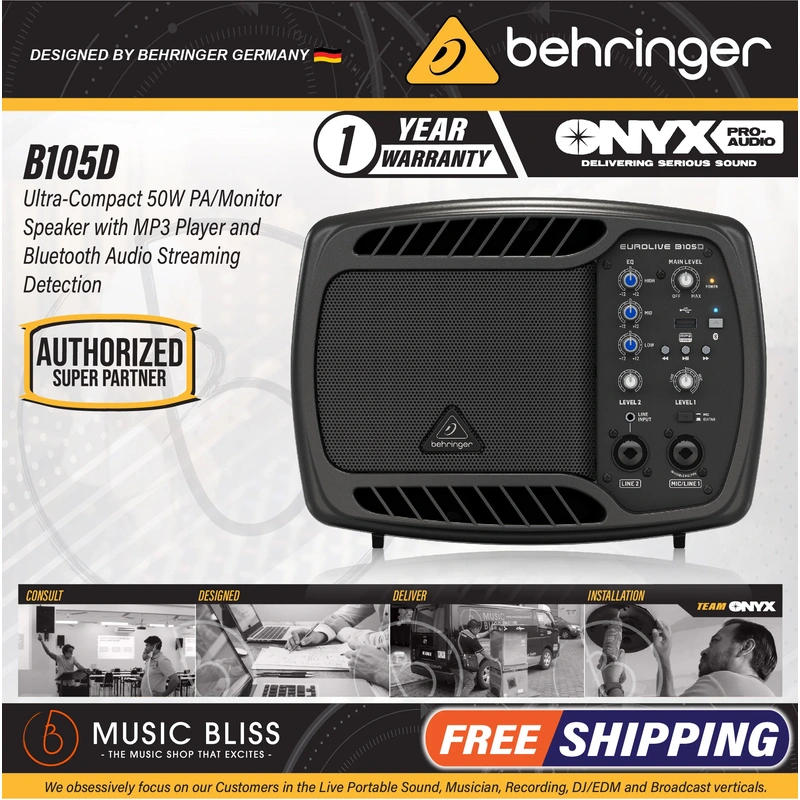 Behringer B105D 50W 5" Powered Monitor Speaker