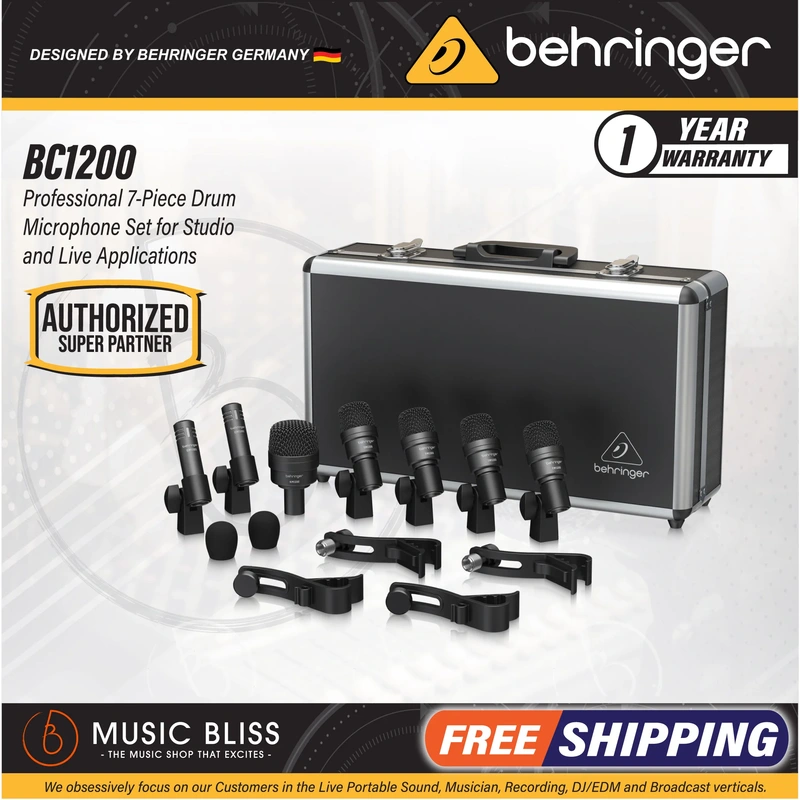 Behringer BC1200 Professional 7-piece Drum Microphone Set