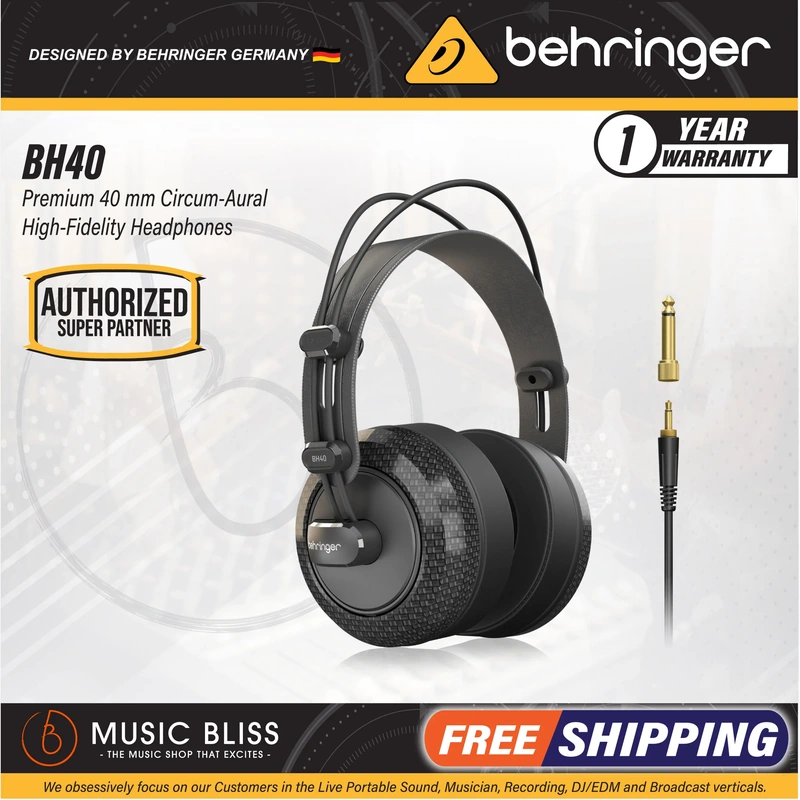 Behringer BH40 Premium 40 mm Circum-Aural High-Fidelity Headphones