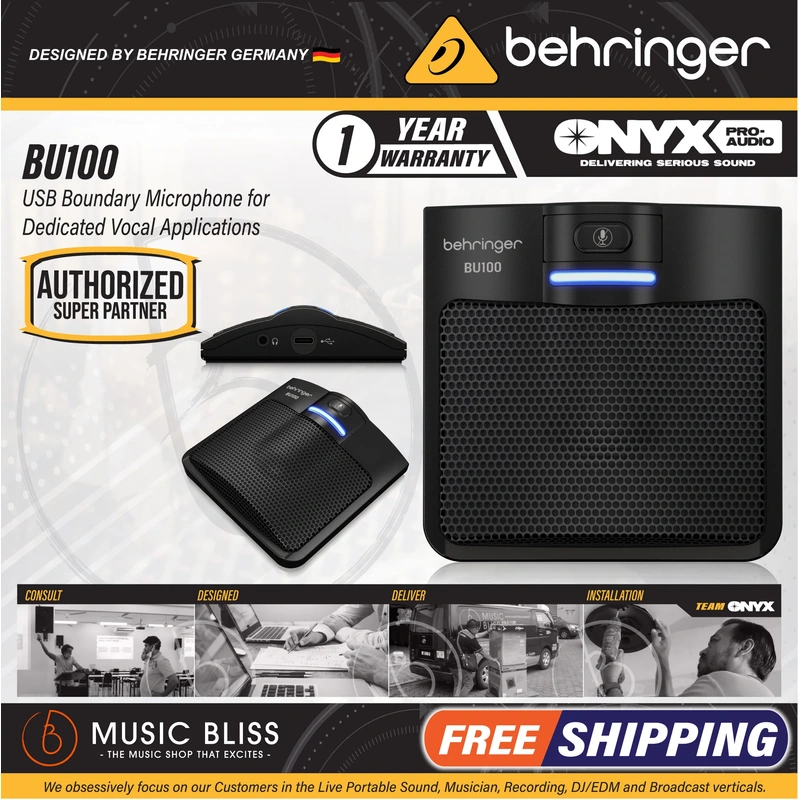 Behringer BU-100 USB Boundary Microphone for Dedicated Vocal Applications