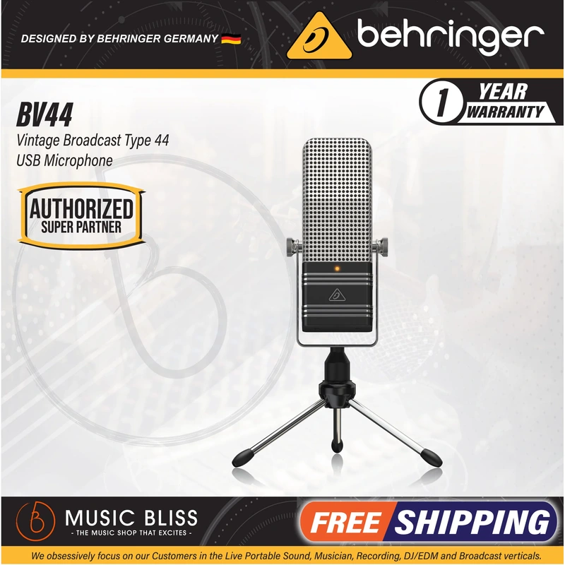 Behringer BV44 Vintage Broadcast Type 44 USB Microphone