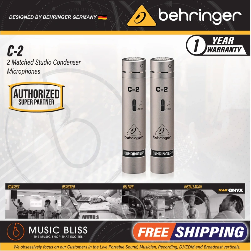 Behringer C-2 Small-diaphragm Cardioid Condenser Microphones - Pair