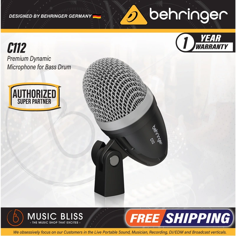 Behringer C112 Premium Dynamic Microphone for Bass Drum