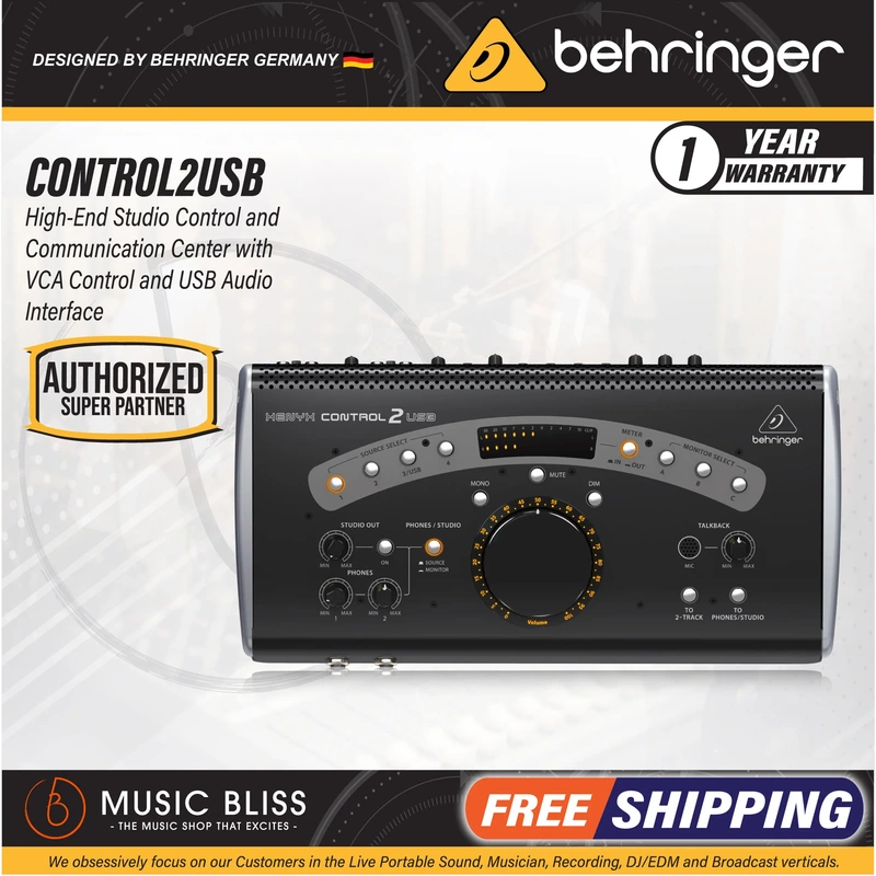 Behringer CONTROL2USB High-end Studio Control with VCA Control and USB Audio Interface