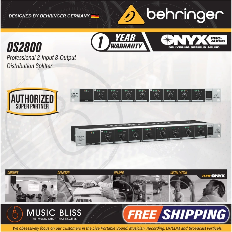Behringer DS2800 2-Input 8-Output Distribution Splitter