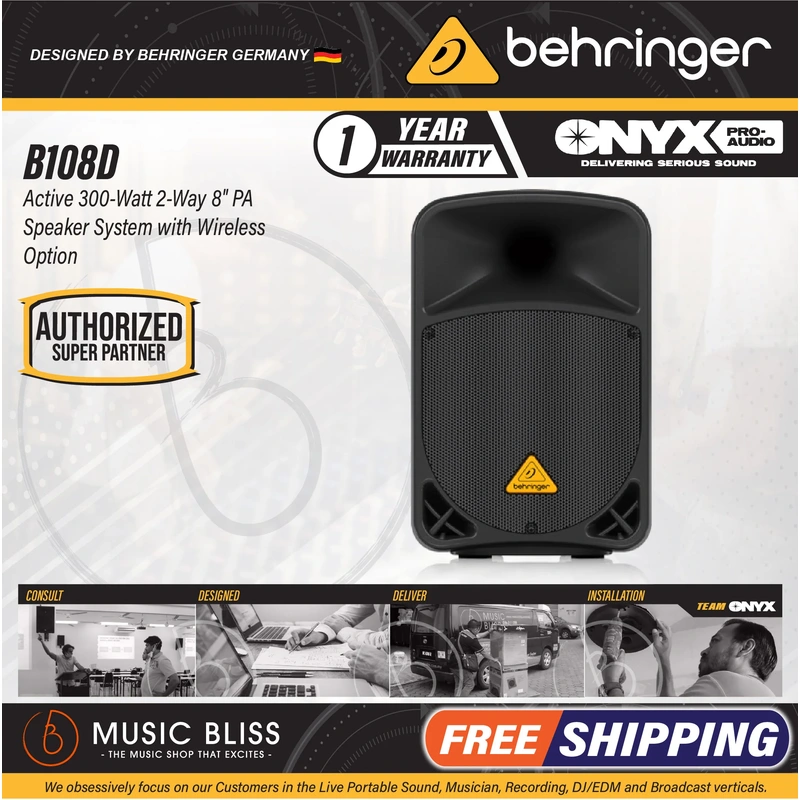 Behringer Eurolive B108D 300-Watt 8" Powered Speaker