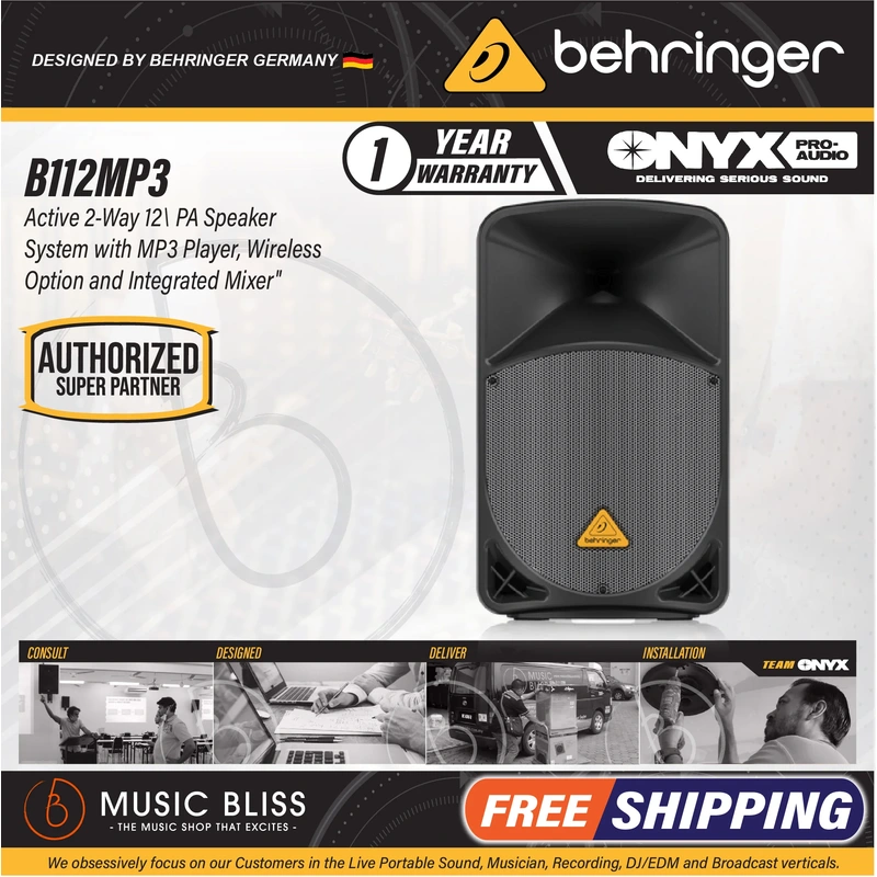 Behringer Eurolive B112MP3 1000W 12" Powered Speaker