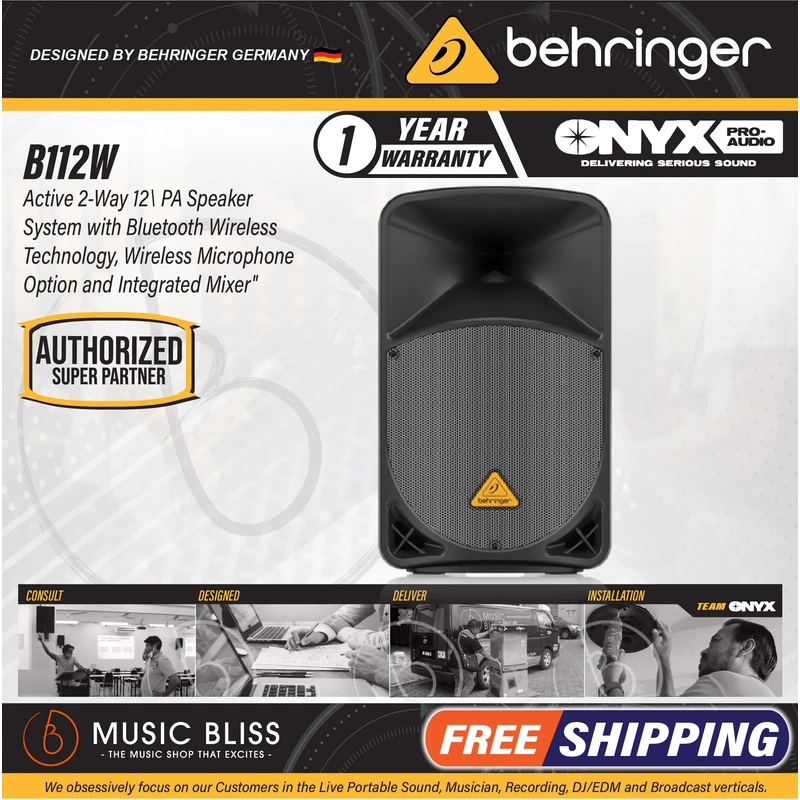 Behringer Eurolive B112W 1000W 12" Powered Speaker with Bluetooth