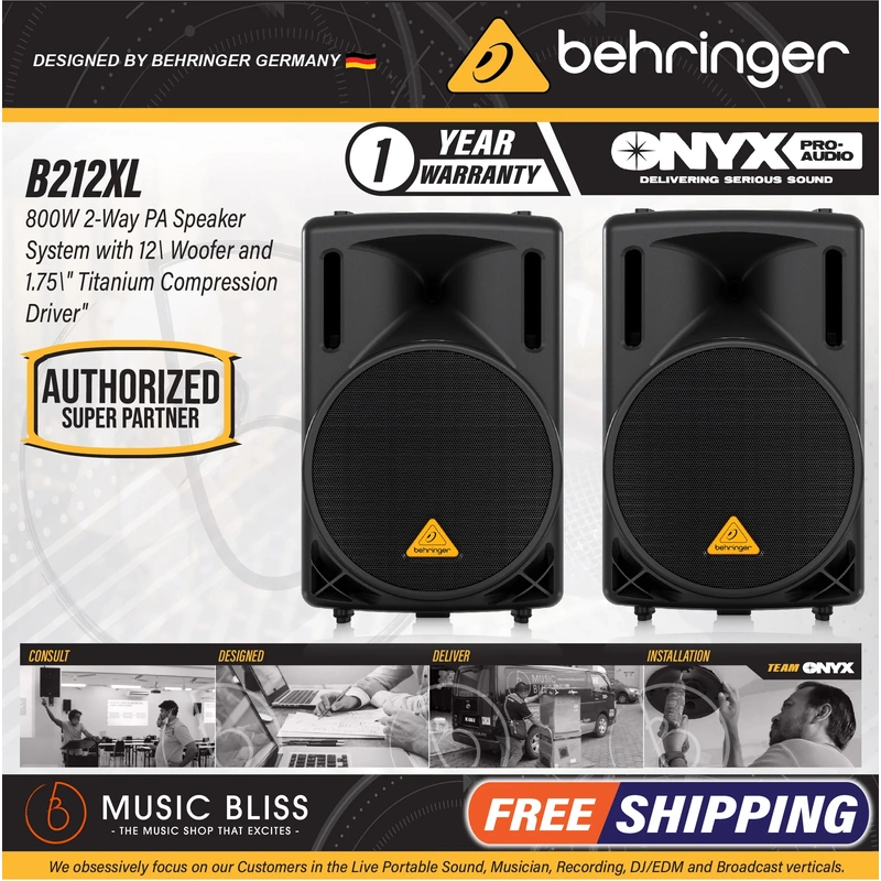 Behringer Eurolive B212XL 800-watt 12'' Passive Speaker - Pair