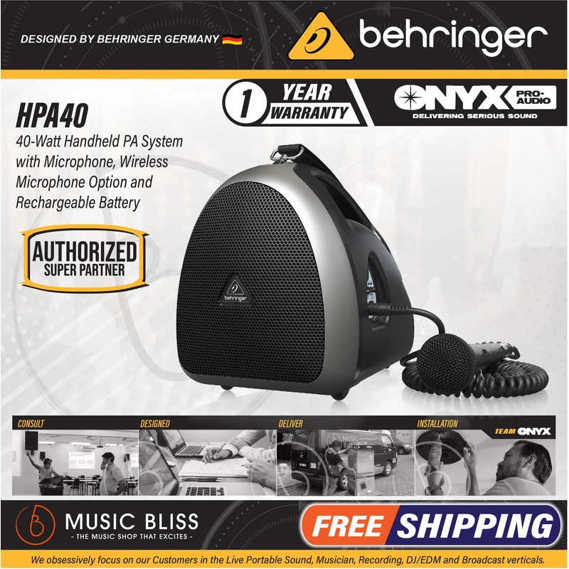 Behringer Europort HPA40 Handheld PA System with Microphone