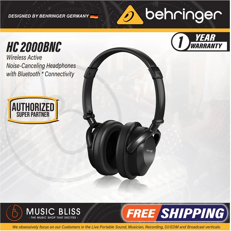 Behringer HC 2000BNC Wireless Active Noise-Canceling Headphones with Bluetooth