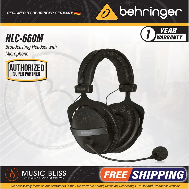Behringer HLC660M Multipurpose Headphones with Built-in Microphone