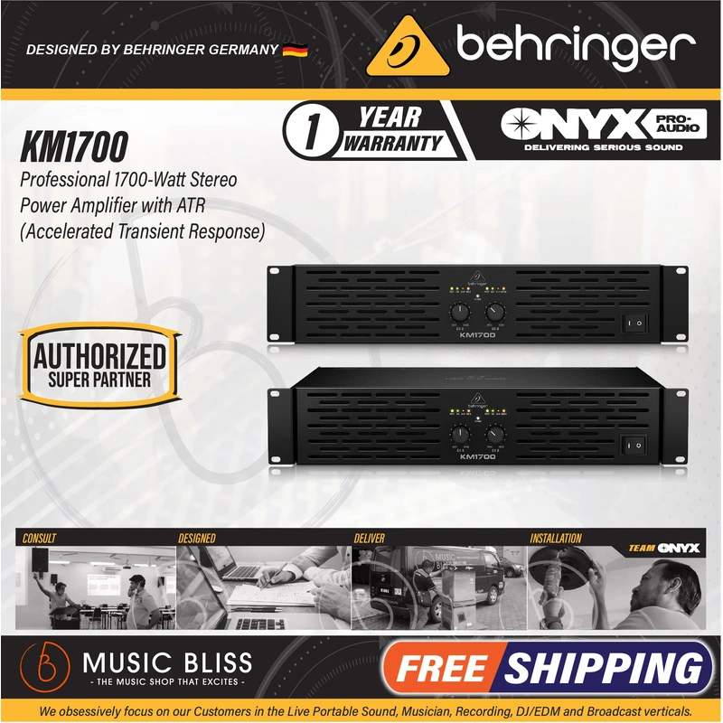 Behringer KM1700 1700-watt 2-channel Power Amplifier