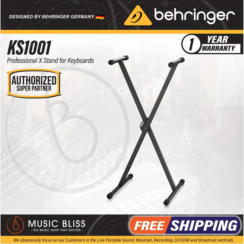 Behringer KS1001 Professional Single-braced X Stand for Keyboards