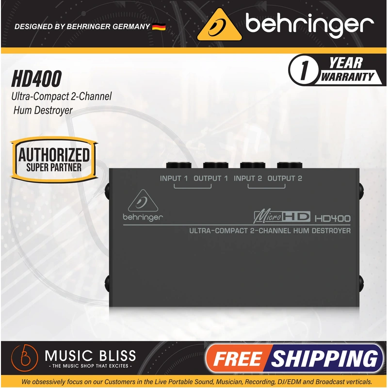 Behringer MicroHD HD400 2-channel Hum Destroyer and Direct Box