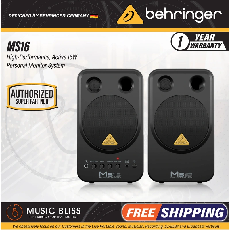 Behringer MS16 16-watt Powered Monitor System - Pair