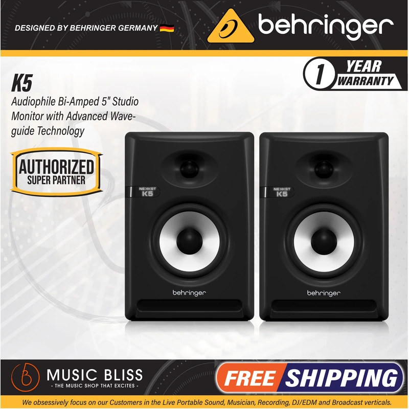 Behringer Nekkst K5 5" Powered Studio Monitor - Pair