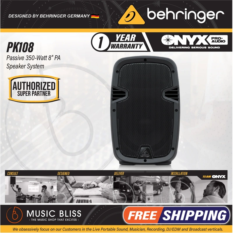 Behringer PK108 Passive 350-Watt 8" PA Speaker System