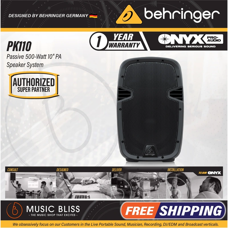Behringer PK110 Passive 500-Watt 10" PA Speaker System