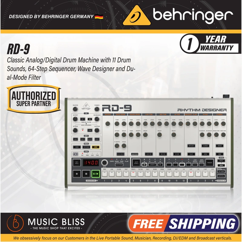 Behringer Rhythm Designer RD-9 Analog Drum Machine