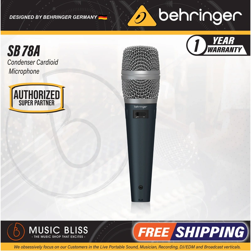 Behringer SB78A Condenser Cardioid Microphone with Carrying Case