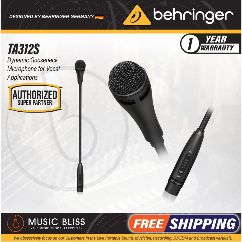 Behringer TA 312S Cardioid Dynamic Gooseneck Microphone