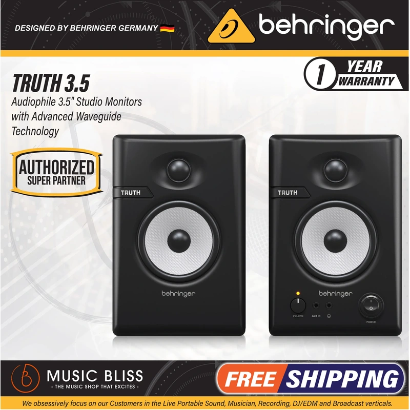 Behringer TRUTH 3.5 inch Powered Studio Monitor - Pair