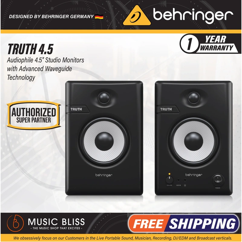 Behringer TRUTH 4.5 inch Powered Studio Monitor - Pair
