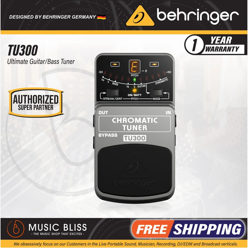 Behringer TU300 Chromatic Tuner Guitar Effects Pedal