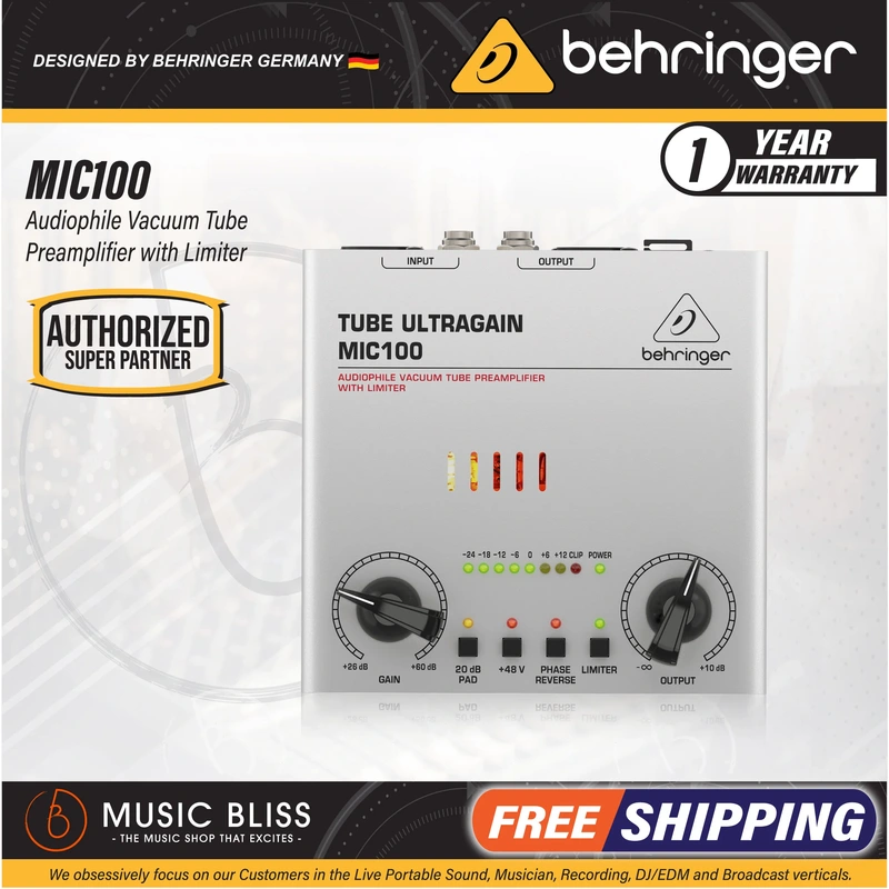 Behringer Tube Ultragain MIC100 Microphone Preamp